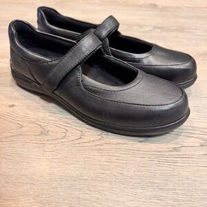 Aravon Comfort‎ by New Balance Black Leather Womens 11 Mary Jane Strap Shoes